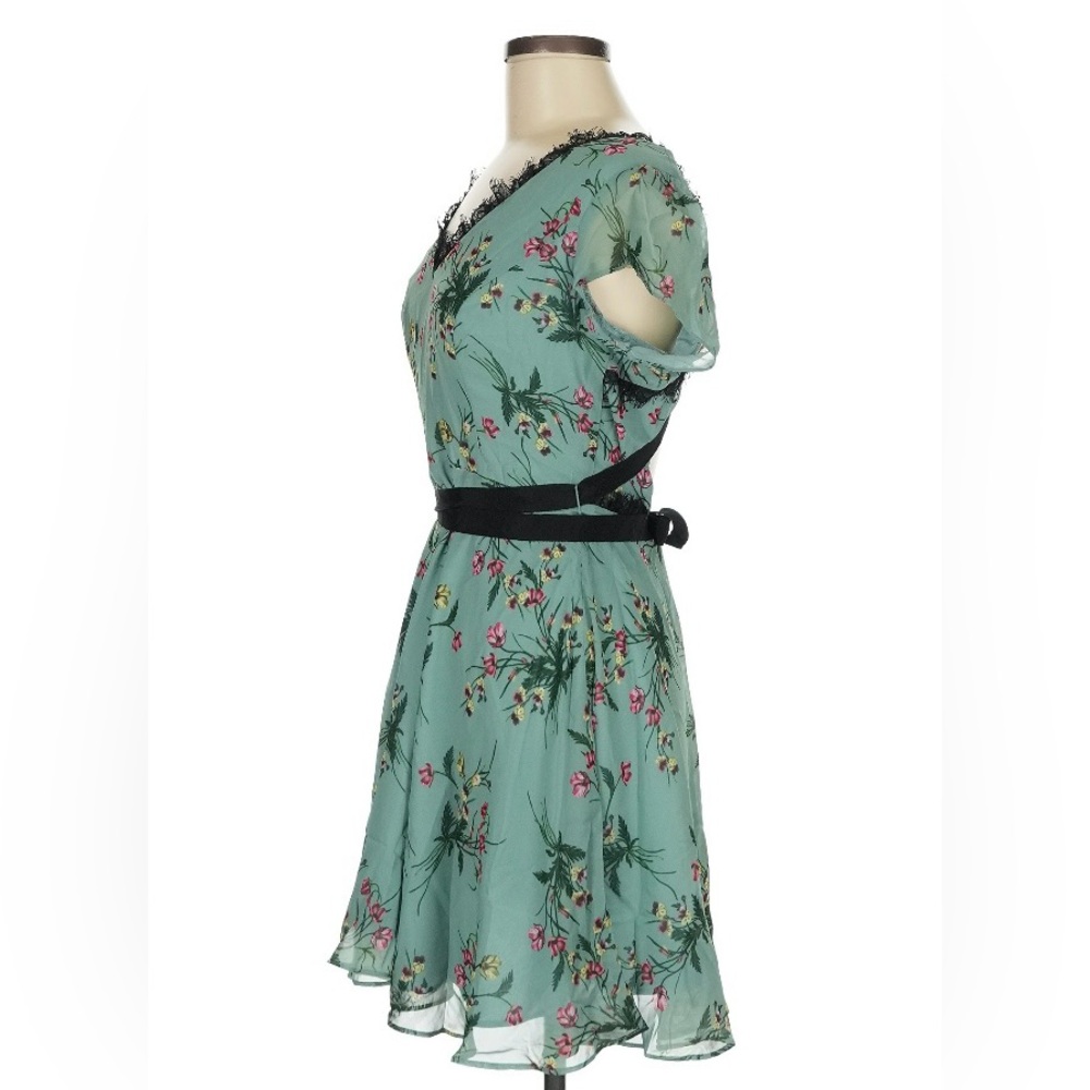 bebe Teal Floral Mini Dress - Picture 4 of 6